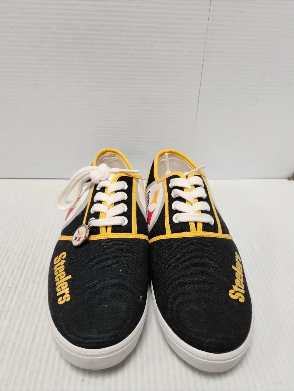 NFL Pittsburgh Steelers Black and Gold Low-Top Sneakers